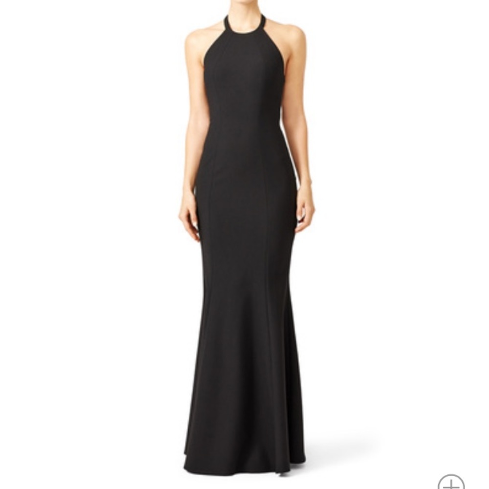 Elizabeth & James black formal halter dress